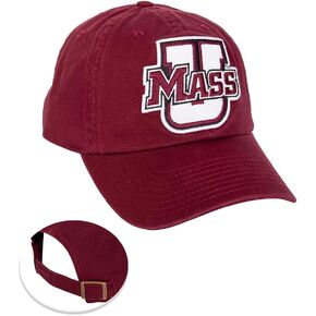 Desert Cactus University of Massachusetts Baseball Hat UMass Amherst Brimmed Embroirderd Hats Cap Adjustable Cloth Strap Adult (Style A) Red