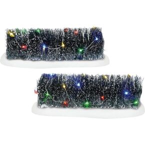 Department 56 Village Accessories Frosted Hedges Lit Figurine Set, 2.36 Inch, Multicolor