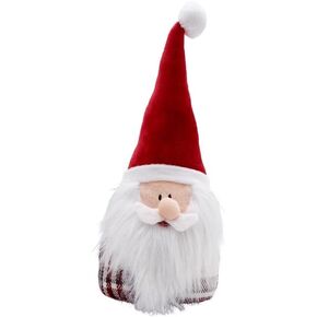 Elements 13.8"" Santa Gnome Door Stopper | Festive Holiday Decor - Decorative Door Stopper | Heavy Duty Polyester | Christmas & Seasonal Decorations | Durable Indoor Door Wedge, Red/White