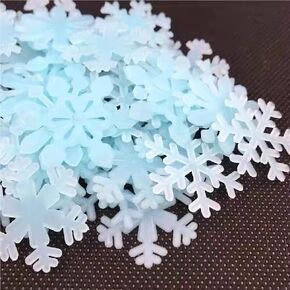 2 Pcs Christmas Snowflake Stickers Glow-in-The-Dark Christmas Decorations Ice Party Supplies Christmas Snowflake (Moon)