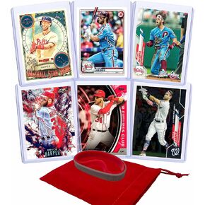 Bryce Harper (6) Assorted Baseball Cards Bundle - Washington Nationals, Philadelphia Phillies Trading Cards