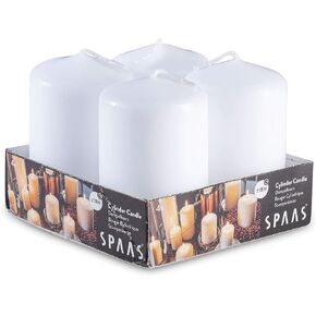 SPAAS Red Pillar Candles - 4 Pack | 2x3" Small Pillar Candles for Lantern Home Décor, Kitchen Decoration, Fireplace, Wedding Aesthetic, Centerpiece | Non Scented Decorative Pillar Candles