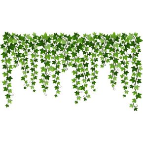 iMagitek Evergreen Lvy يترك ملصقات الحائط معلقة الكرمة جدار الشارات ديكورات الحائط لغرفة المعيشة غرفة نوم التلفزيون خلفية غرفة الطعام in Kuwait