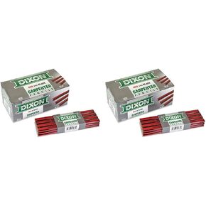 Dixon 19972 Oriole Woodcase Flat Carpenter's Pencil Medium Red Dozen