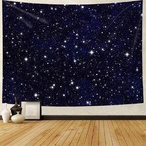 Simsant Galaxy Tapestry Blue Starry Sky Tapestry Universe Space Tapestry Wall Hanging Psychedelic Tapestry Mysterious Nebula Stars Wall Tapestry for Living Room Dorm 80"x60" RGTZZSI27