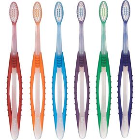 SoFresh Adult Flossing Toothbrush Wide Grip 6 Pack Bundle