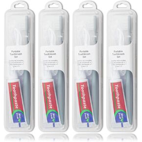 Travel Toothbrushes, Toothbrush Travel, Toothbrush Travel Kit with 5 Floss Picks, Travel Toothbrush Holder, Individually Packaged, Suitable for Home, Travel, Hotel (20-Pack)