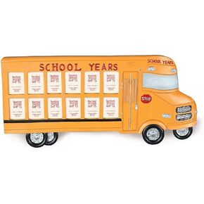 burton+BURTON School Bus Shape Frame, 13-inch Width, Photo Holder, School Decor
