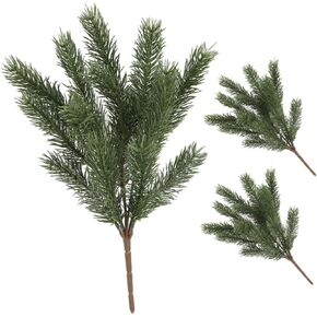3pcs Artificial Pine Needles Green Leaves Needle Garland Faux Pine Leaves Picks Fake Pine Needles Stems Christmas Garland Picks Pine Tree Decor Artificial Pine Pick Branch Pu