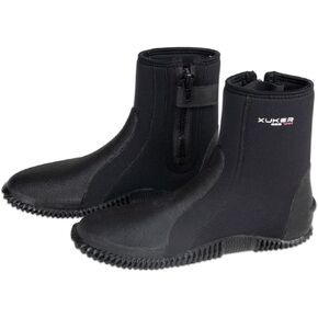 XUKER Neoprene Diving Boots, 3mm 5mm Water Shoes Glued Blind Stitched Wetsuit Booties Adult Men Women with Anti-Slip Rubber Sole Side Zipper