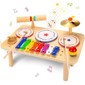 OATHX Kids Drum Set - 11 in 1 Musical Instruments for Toddlers Baby Preschool Educational Musical Toys, Montessori Toys for Kids Ages 1-6
