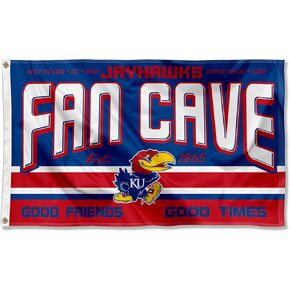 Kansas Jayhawks Fan Man Cave Banner Flag