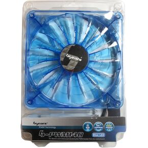 Bgears b-PWM 140-Blue Ball Bearing Black Fan with High Speed Extreme Airflow