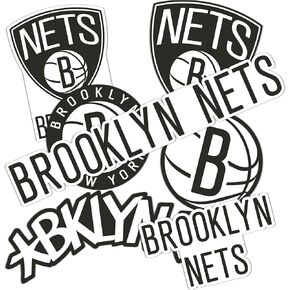 Desert Cactus Brooklyn Nets Stickers NBA Officially Licensed Vinyl Decal Laptop Water Bottle Car Scrapbook 11.35x0.98 Sheet (Type 2)
