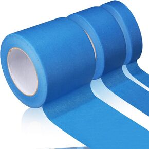 3 Pack Wide Blue Painters Tape, 1" 2" 4'' x 60 Yard, Multi Size Painting Masking Tape, Clean Release Paper Tape for Home, Office, DIY Art, Crafts, Labeling, Decoration