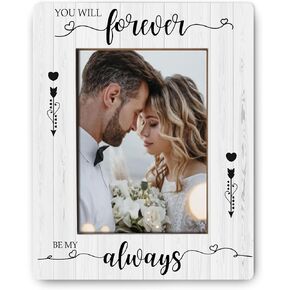 Wedding Picture Frame 4x6, Engagement Picture Frame, Wedding Engagement Gifts for Couples Newlyweds Bride Groom, Bridal Shower Gifts, You Will Forever Be My Always Photo Frames