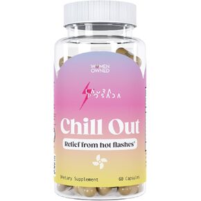 Laura Posada Chill Out - Natural Hot Flash & Night Sweats Relief Formula Menopause Supplements Support for Mood Swings, Dryness, Sleep, Energy 100% Natural Non-GMO, Gluten-Free 60 Capsules Made In USA