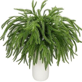 30Pcs Artificial Pine Needles Branches, 14" Real Touch Norfolk Stems Fake Foliage Greenery Stems Faux Pine Sprigs Evergreen Pine Picks for Christmas Wreath Making DIY Crafts Home Decor (30, Green)