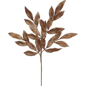 Vickerman 22" Copper Glitter Bayleaf Artificial Spray. Includes 12 Sprays per Pack.