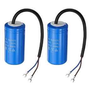 PATIKIL CD60 Run Capacitor, 2 Pack 300uF 250VAC 50/60Hz Motor Starting Capacitor with 2 Wires for Air Compressor Motor Starts Running