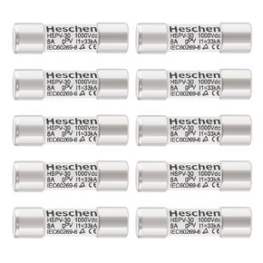 Solar DC1000V PV Fuse, Photovoltaic Fuses, gPV Type Fuse Link, HSPV-30, 10 * 38mm, 8A 1000VDC, I1 33kA, for Solar PV System Protection, 10PCS