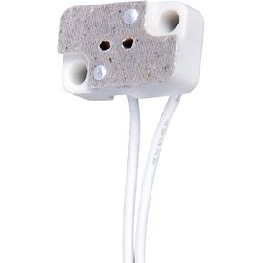 6 Pack G4 GX5.3 Lamp Holder Rectangular Porcelain Socket for MR16 MR11 LED CFL Halogen Bulbs with 6" Leads