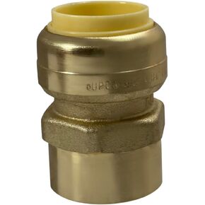 1 Piece XFITTING 3/4" Push Fit x 3/4" Female NPT Adapter, Brass, Plumbing Fitting For Copper, Pex, Cpvc