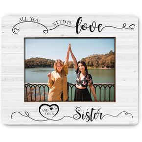 Sister Picture Frame 4x6, Sister Gifts, Sister Gifts from Sister Brother, Big Little Sister Gifts, Best Sister Gifts, Christmas Birthday Gifts for Sister, Sister Photo frame