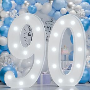 Marquee Numbers 4 Feet Tall, Large Light Up Numbers 1 for Party, Cool White 4FT Marquee Numbers for Anniversary Birthday Decor