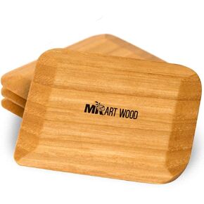 4 Pcs Wooden Pot & Pan Scrapers | Premium Ash Wood, Non-Scratch, Food-Safe | Ergonomic, Non-Toxic, Easy to Clean | Ideal for Baking and Dish-Safe