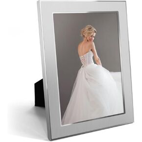 8x10 Inch Metal Picture Frame, Silver Metal Photo Frame with HD Real Glass for Tabletop Display, Modern and Traditional Style Home Decor