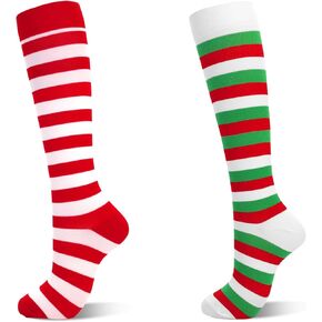 جوارب ضغط للنساء من GRPSKCOS، زوجان من الجوارب الدائرية، أفضل دعم للممرضات والجري والمشي لمسافات طويلة، هدية عيد الميلاد الرياضية in Kuwait