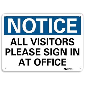 SmartSign “Notice - All Visitors Please Sign In At Office" Sign | 7" x 10" 3M Reflective Aluminum