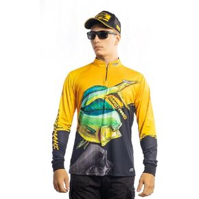 BRK Mens Long Sleeve Fishing Shirt Mahi Mahi UPF 30 Sun Protection