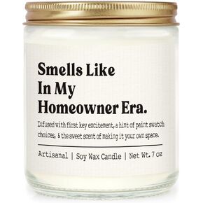 Shqiueos Housewarming Gifts New House - in My Homeowner Era Lavender Scented Candle, House Warming Gifts 2024 for Women Men, New House Home Gift Ideas, First Home, Neighbor Gifts Candle 7 Oz