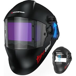 ARCCAPTAIN Welding Helmet Auto Darkening 8.46"X2.75" Super Large Viewing True Color Welding Helmet with Side View, Wide Shade 3/4-8/9-13, Welder Mask for ARC TIG MIG
