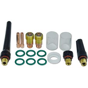 RIVERWELD TIG Stubby Gas Lens Collet Insulated Glass Cup #4#5#6#7#8#10#12 Assorted Size Kit WP 17 18 26 TIG Welding Torch 33pcs