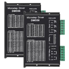 2pcs DM556 CNC Digital Stepper Motor Driver 2-Phase Stepper Motor Driver 20-50V DC Max 5.6A 128 Subdivision for Nema 23, 24 and Nema 34 Stepper Motor