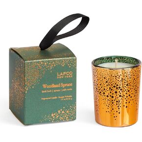 LAFCO New York 2024 Holiday Votive Candle, Woodland Spruce - 1.9 oz - 20-Hour Burn Time - Reusable, Decorative Glass Vessel - Made in The USA in Kuwait
