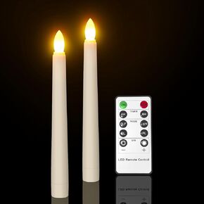 PChero Floating Candles with Remote Timer, 6 Pack 7.9" Hanging Up Magic Floating Taper Candles Battery Operated LED Candlesticks for Halloween Decorations Christmas Party Wedding Decor