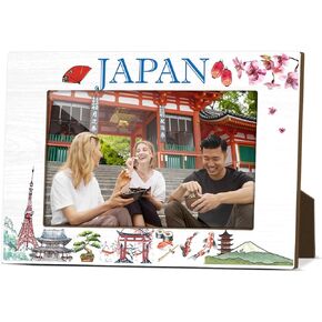 Japan Souvenir Gifts Picture Frames for Desk Wooden Picture Frames 4x6 for Holiday Wood Photo Frames for Vacation Honeymoon Gifts for Couples Newlyweds Photo Gifts for International Travelers - M770