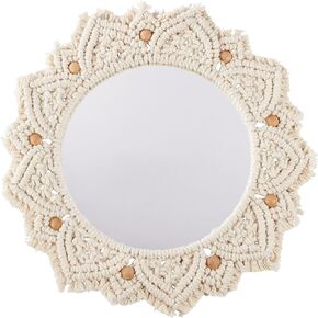 Primitives by Kathy Beaded Macrame Decorative Mirror