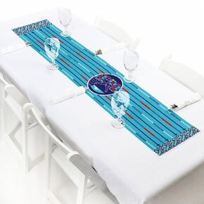 Big Dot of Happiness Making Waves - Swim Team - Petite Swimming Party or Birthday Party Paper Table Runner - 12 x 60 inches