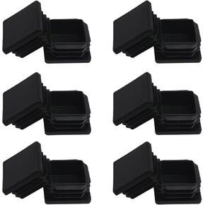 1 1/4 1.25 inch Square Tube End Cap Plastic Plugs 12 Pack,1 1/4 inch 1.25 Inch Square Tubing Plug 1.25x1.25 Tube End Caps Fence Post Pipe Cap Cover Tubing Insert Chair Glide Finishing Plugs,Black