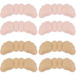 4 Pairs Loose High Heels Protector, Heel Pads Heel Liner Grips Foam Filler Heel Inserts Loose High Shoe Protective Cushion for Women Men Prevent Slips (Pink, Skin Color)