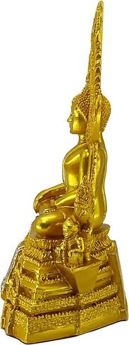 BUDDHO Chinnaraj تمثال بوذا التايلاندي لديكور المنزل 8 بوصة ح تمثال بوذا الذهبي هدية صغيرة مكتب هدية مكتب ديكور التماثيل التأمل مذبح النحت in Kuwait
