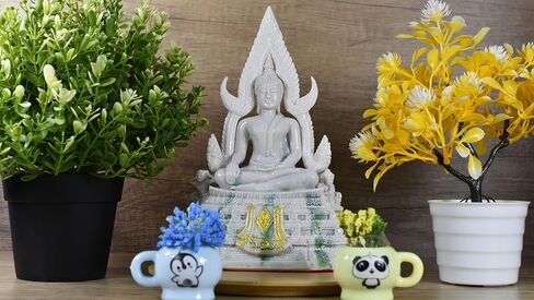 BUDDHO Chinnaraj Thai Buddha Statue for Home Decor 8" h Gold Buddha Sculpture Small Gift Office Gift Office Decor Figurines Meditation Altar Sculpture in Kuwait