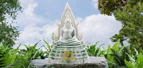 BUDDHO Chinnaraj Thai Buddha Statue for Home Decor 8" h Gold Buddha Sculpture Small Gift Office Gift Office Decor Figurines Meditation Altar Sculpture in Kuwait