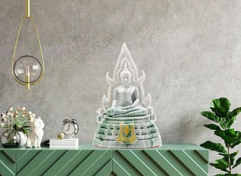 BUDDHO Chinnaraj Thai Buddha Statue for Home Decor 8" h Gold Buddha Sculpture Small Gift Office Gift Office Decor Figurines Meditation Altar Sculpture in Kuwait