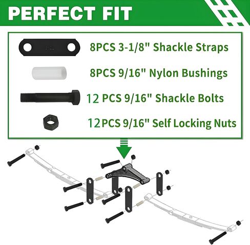 Trailer Axle Shackle Bolt Kit, Tandem Axle Trailer Shackles Kit for 3500 lbs-7200 lbs Axles in Saudi Arabia